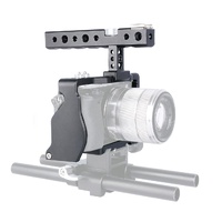 Sony A6000 / A6300 / A6500 / A6400 Camera Cage Stabilizer With Handle - Black thumbnail