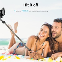 Bluetooth Remote Selfie Stick with Tripod and Phone Holder - Black thumbnail