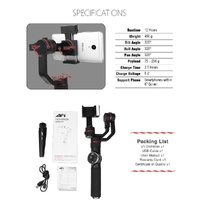 3-axis Gimbal Stabilizer with Tripod Mount & Fill Light for Smartphones - Black thumbnail