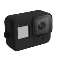 Gopro Hero8 Silicone Case with Wrist Strap - Protective Cover - Black thumbnail