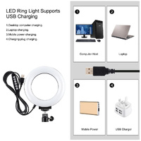 Curved Surface Ring Light with Usb 10 Modes 8 Colour Rgbw Cold Shoe Tripod Black thumbnail