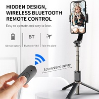 Bluetooth Gimbal Stabilizer with Remote and Tripod - Black thumbnail