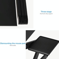 Foldable Laptop Stand with Dual Fans & Mouse Pad - 360 Degree Adjustable - Black thumbnail
