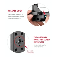 Video Camera Cage Stabilizer With Handle For Nikon Z6 / Z7 - Black thumbnail