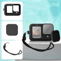 Silicone Case with Wrist Strap and Lens Cover for Gopro Hero10 / 9 - Black thumbnail