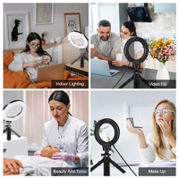 Usb 3 Modes Dimmable Led Ring Light & Pocket Tripod Kit with Cold Shoe Ball Head - 4.7 Inch Diameter thumbnail