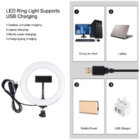 7.9 Led Ring Light with Usb 3 Modes Dual Colour Phone Clamp thumbnail