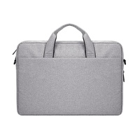 Expandable Laptop Bag - Waterproof Oxford Cloth Detachable Shoulder Strap - Black thumbnail