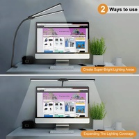 Double Head Clip Desk Lamp with Gooseneck Tube Led in Black thumbnail