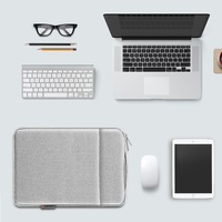 14-15 Inch Laptop Sleeve Briefcase With Zipper And Handle - Gray Blue thumbnail
