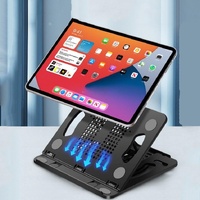 Adjustable Laptop Cooling Stand - Foldable Design - Pink thumbnail
