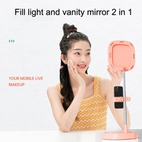 Portable Folding Desktop Live Broadcast Light Stand - Black thumbnail