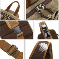 Retro Waxed Canvas Chest Bag Large Capacity Shoulder Crossbody Bag For Men - Blue thumbnail