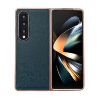 Skyline Series Nano Electroplating Pu Case for Samsung Galaxy z Fold 4 - Pink Gold thumbnail