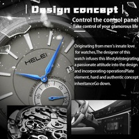Waterproof Men Quartz Watch with Night Light - H9009b-g - Silver Black thumbnail