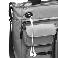 Multi Compartment Laptop Handbag Lightweight Large Capacity Messenger Bag - Grey thumbnail