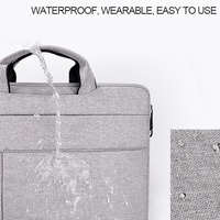 14.1-15.4 Inch Portable Laptop Shoulder Bag in Oxford Cloth & Nylon - Hemp Gray thumbnail