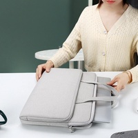 14.1-15.4 Inch Waterproof Laptop Bag - Durable and Stylish - Elegant Gray thumbnail