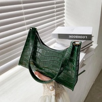 Small Square Stone Pattern Shoulder Bag for Women - Black thumbnail
