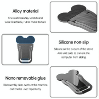 Foldable Metal Laptop Stand - Set of 2 - Silver thumbnail