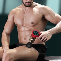 Compact Lcd Muscle Massager With Mini Fascia Gun - Red thumbnail