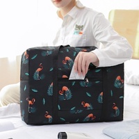 Waterproof Foldable Travel Bag - Compact & Durable - Black Flamingo thumbnail