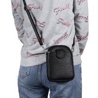 Litchi Texture Phone Crossbody Bag Leather Case For 5.5 Inch - 7.2 Inch Phones - Grey thumbnail