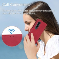 Premium Leather Tpu Case for Samsung Galaxy z Fold 4 / 5g - Red thumbnail