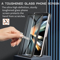 Leather Folding Phone Case for Samsung Galaxy z Fold 4 - Grey thumbnail