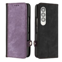 Leather Phone Case with Side Buckle for Samsung Galaxy z Fold 4 / 5g - Brown thumbnail
