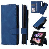 Foldable Leather Case for Samsung Galaxy z Fold 4 / 5g - Detachable - Blue thumbnail