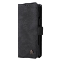 Metal Button Leather Case for Samsung Galaxy z Fold 4 / 5g - Tree Design - Blue thumbnail