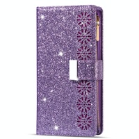 Sparkling Leather Zip Case for Samsung Galaxy z Fold 4 - Zipper Closure - Purple thumbnail