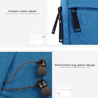 Portable Oxford Cloth Laptop Bag for 12 Devices - Multiple Pockets - Pink thumbnail