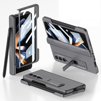 Foldable Phone Case with Magnetic Closure and Pen Slot for Samsung Galaxy z Fold 4 - Compact and Convenient - Grey thumbnail