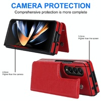 Full Coverage Double Buckle Phone Case for Samsung Galaxy z Fold 4 - Red thumbnail