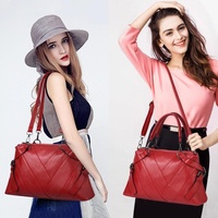 Soft Leather Geometric Handbag - Colourblock - Rubber Pink thumbnail