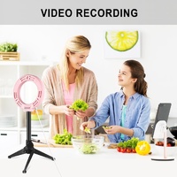 Usb Led Ring Light for Vlogging and Photography - 4.7 Inch White Light Pink thumbnail