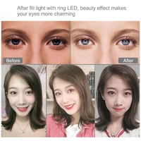 26cm Usb 3 Modes Dimmable Led Ring Light with Phone Clamp - Pink thumbnail