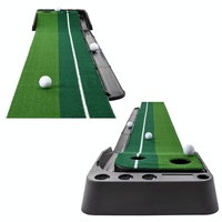2.5m Golf Putting Mat with Push Rod Trainer & 6 Balls - no Auto Return thumbnail
