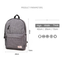 Multi-function Canvas Laptop Backpack - Fits 15.6 Macbook Samsung Sony Dell Alienware Chuwi Asus Hp - 42x29x13cm - Grey thumbnail