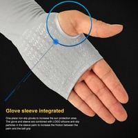 Breathable Golf Sunscreen Sleeve - Fluorescent Green - Grey thumbnail