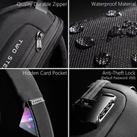 Waterproof Anti Theft Crossbody Chest Bag Men Oxford Cloth 34X18X10Cm - Grey thumbnail