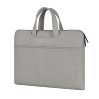 Waterproof Portable One-Shoulder Handbag For 13.3 Laptops With Hidden Zipper And Suitcase Belt - Light Grey thumbnail