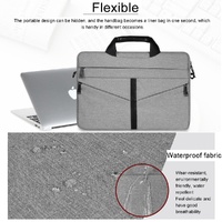 Stylish Zipper Laptop Bag With Shoulder Strap - Durable & Breathable - Light Grey thumbnail
