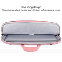 Waterproof Portable One-shoulder Handbag for 14.1 Laptops with Magic Stick & Suitcase Belt - Pu Leather Zipper Hidden Strap - Light Grey thumbnail
