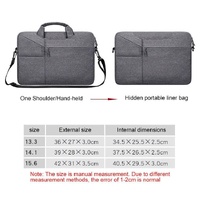 14.1 Inch Laptop Handbag With Hidden Strap And Suitcase Belt - Waterproof And Tear-Resistant - Light Grey thumbnail