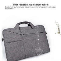 15.6 Inch Laptop Handbag With Hidden Strap And Suitcase Belt - Waterproof And Tear-Resistant - Light Grey thumbnail