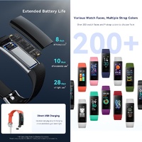 Waterproof Fitness Tracker Watch With Heart Rate Monitor - Purple thumbnail