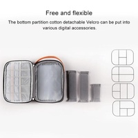 Portable Multi-function Headphone Charger Data Cable Storage Bag - Ultra Fiber Power Pack - Blue l thumbnail